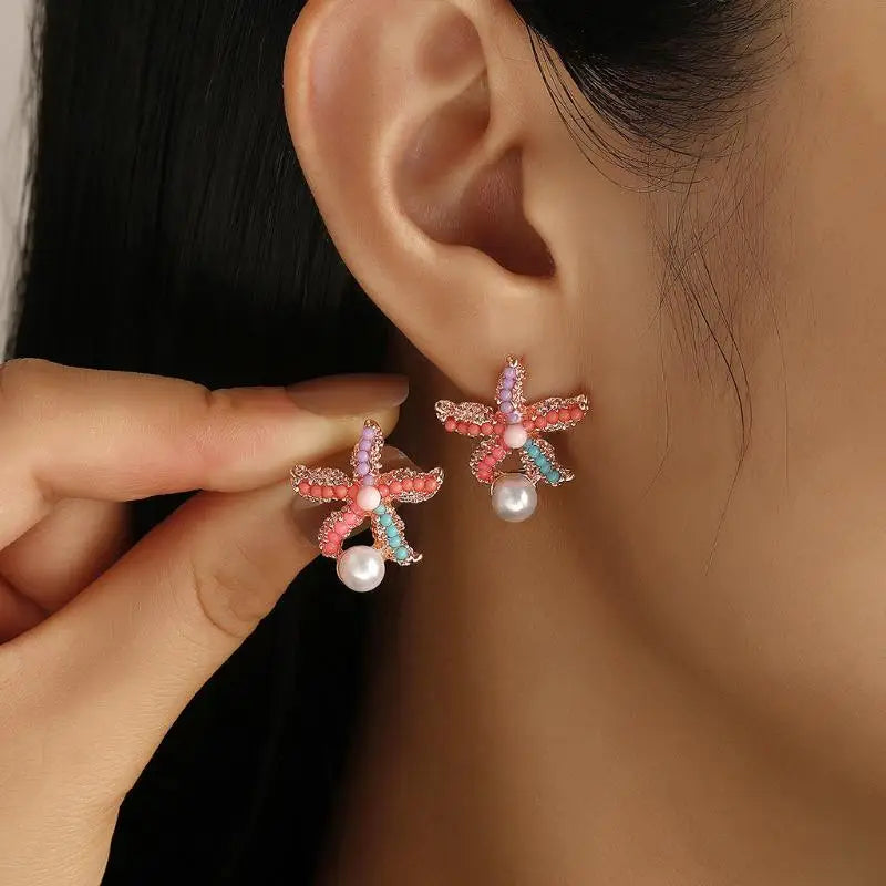 Beach Pearl Conch Shell Earrings