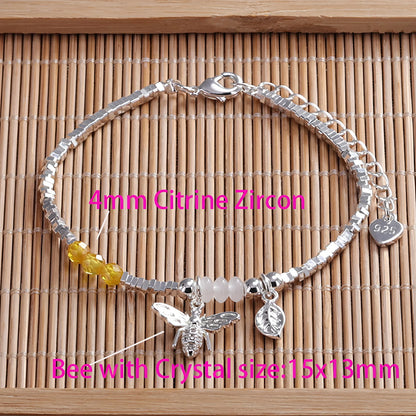 925 Sterling Silver Zircon Love Heart Bracelet