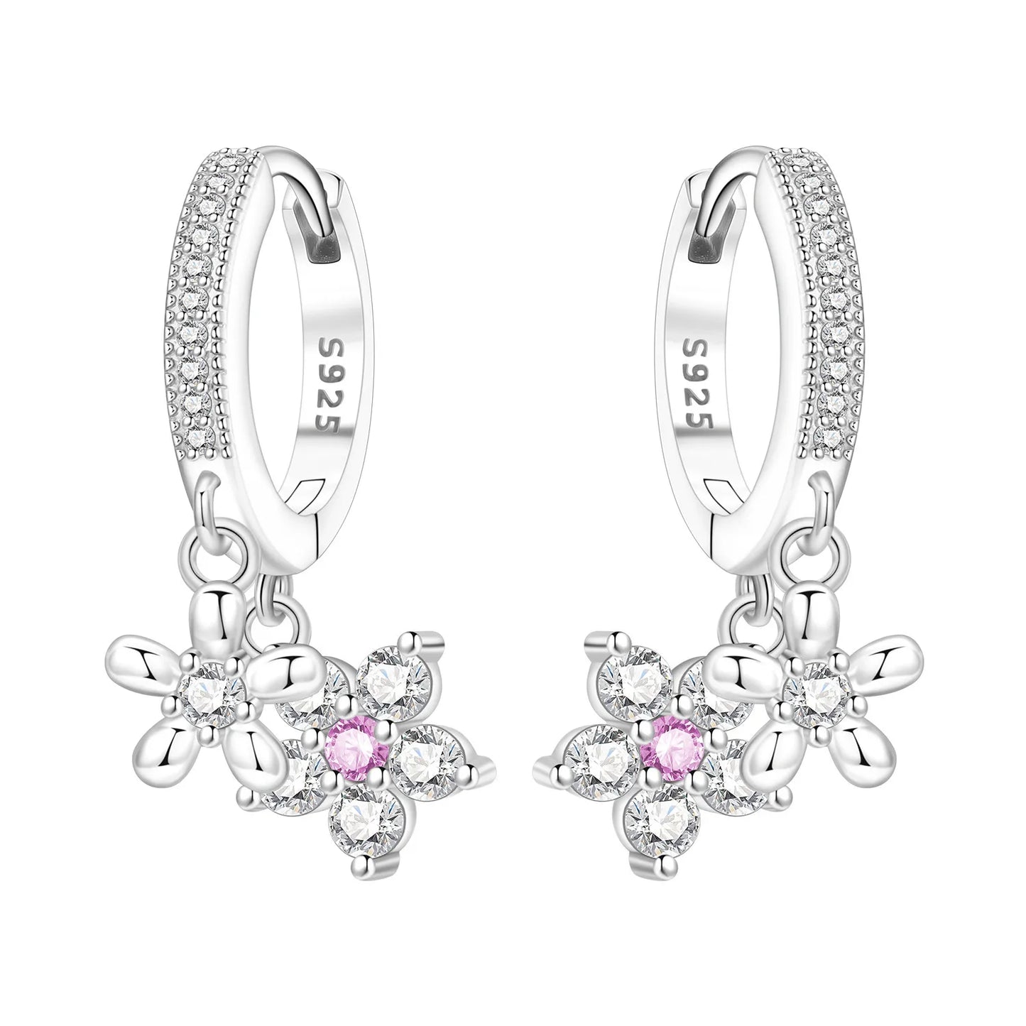 Original S925 Blue Iris Flower Earrings
