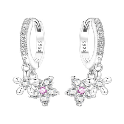 Original S925 Blue Iris Flower Earrings