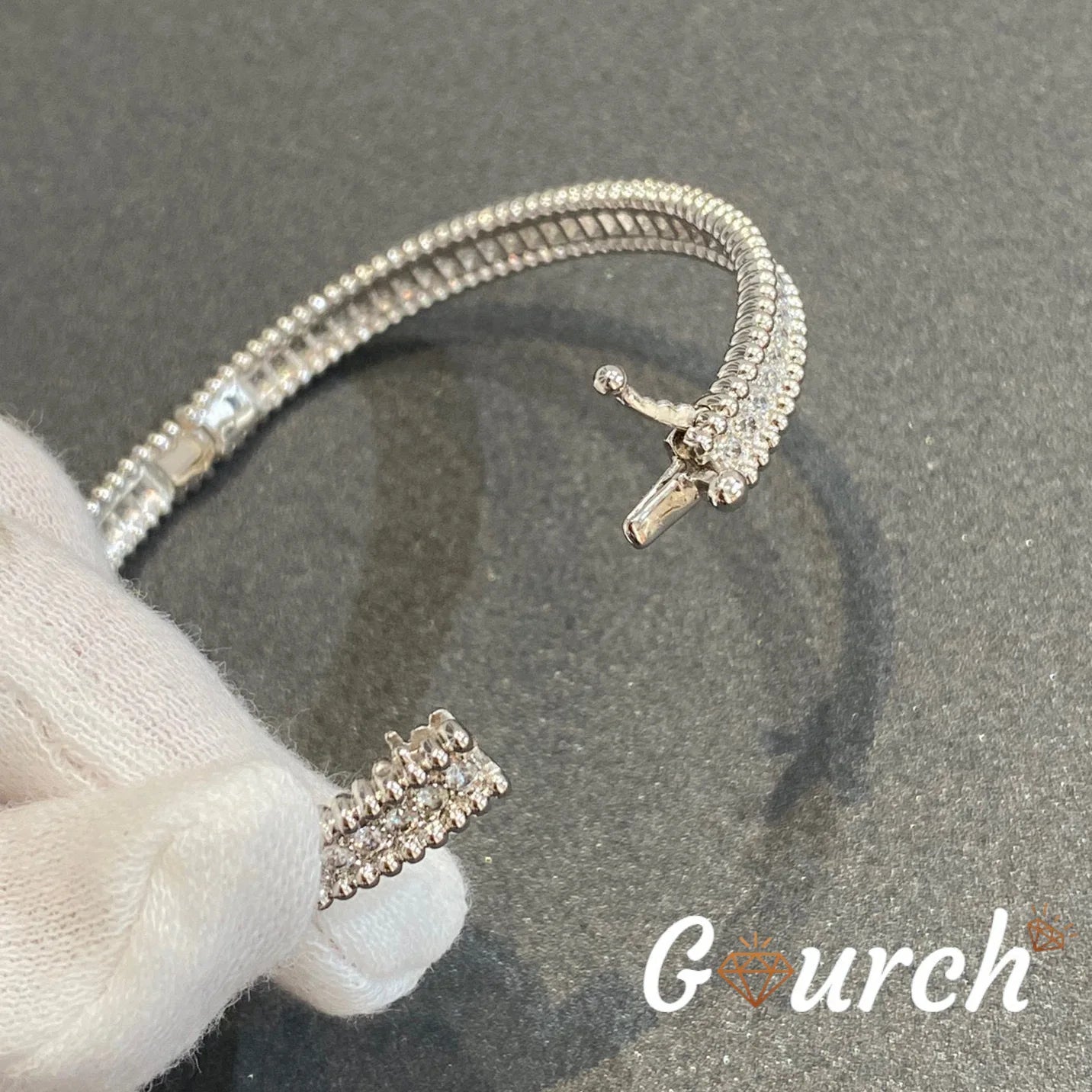 2mm Moissanite Bracelet in 925 Sterling Silver 18K Gold Plated