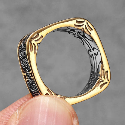 Retro Classical Patterns Stainless Steel Rings