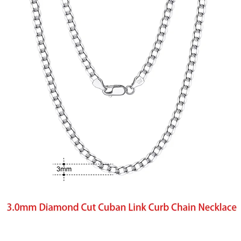 925 Sterling Silver Italian Flat Mariner Chain