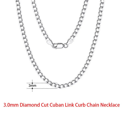 925 Sterling Silver Italian Flat Mariner Chain
