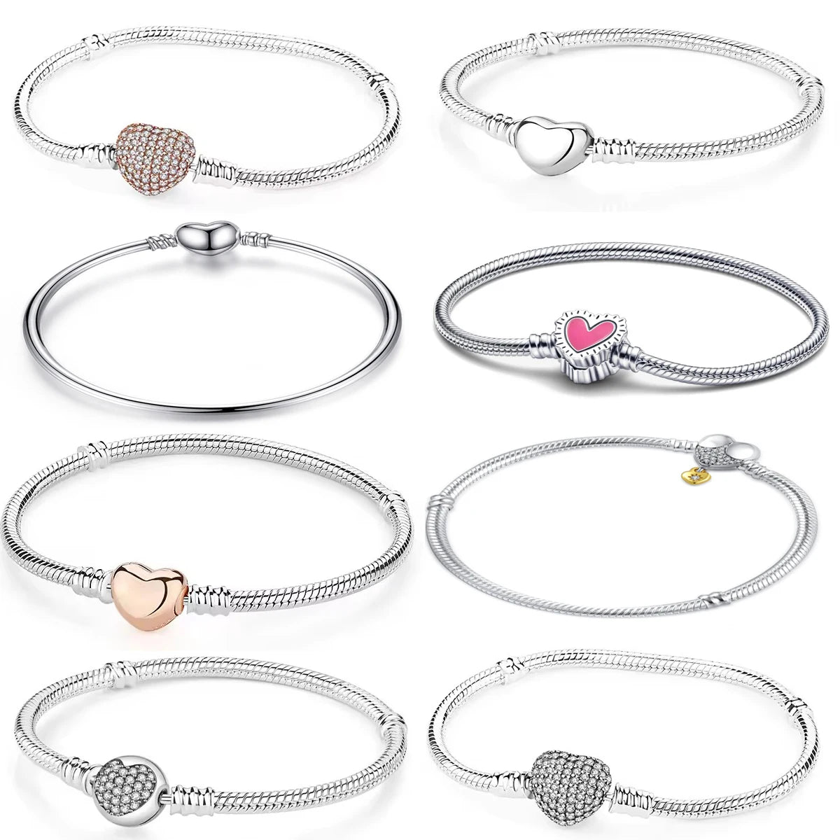 S925 Heart Link Bracelet