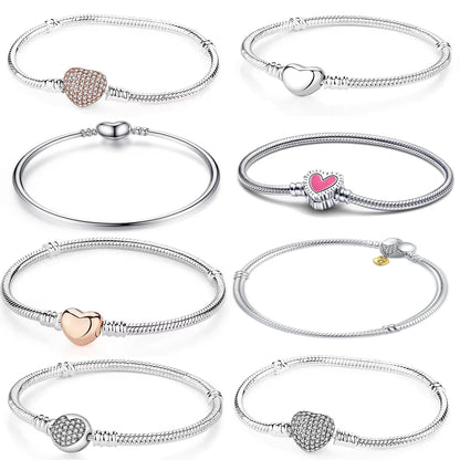S925 Heart Link Bracelet