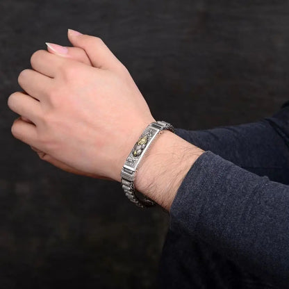 Vintage S925 Sterling Silver Retro Lucky Pixiu Bracelet
