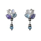 S925 Vintage Style Purple Blue Gradient Floral Dangle Earrings