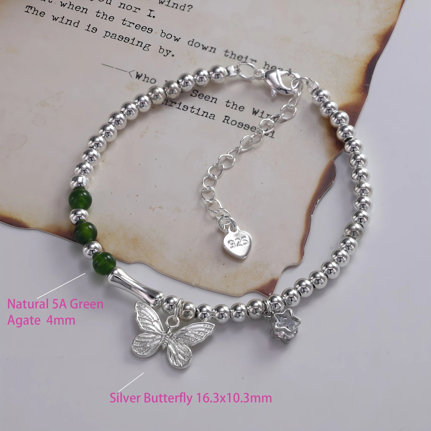 925 Sterling Silver Butterfly Bracelet