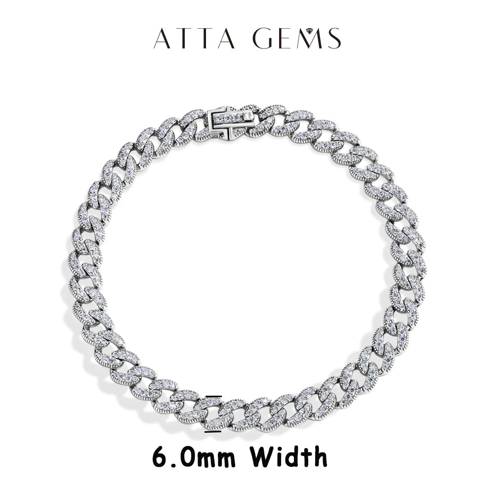 D VVS1 Full Moissanite 925 Sterling Silver 18k Gold Plated Tennis Bracelet