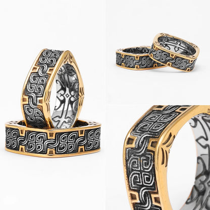 Retro Classical Patterns Stainless Steel Rings