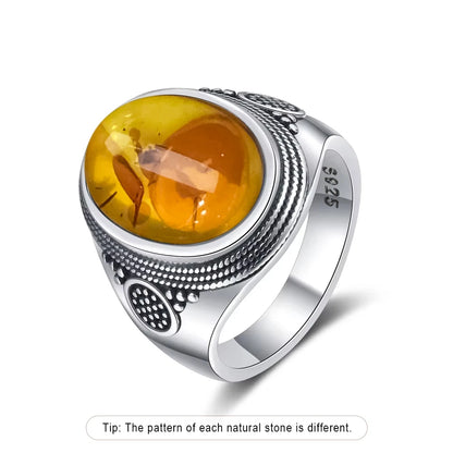 Vintage S925 Sterling Silver Ring with Natural Moonstone Stone