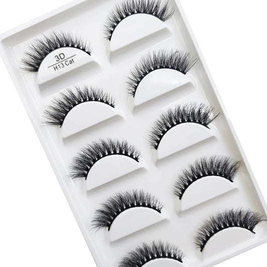 New 5 Pairs Natural 3D False Eyelashes Makeup