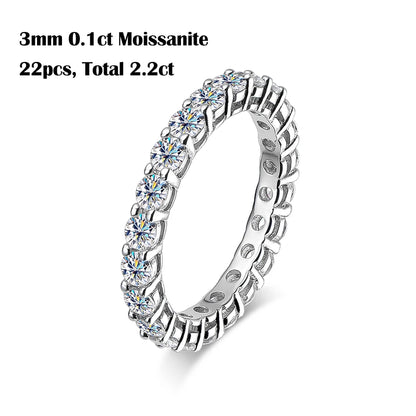 S925 5mm D Color Moissanite Ring