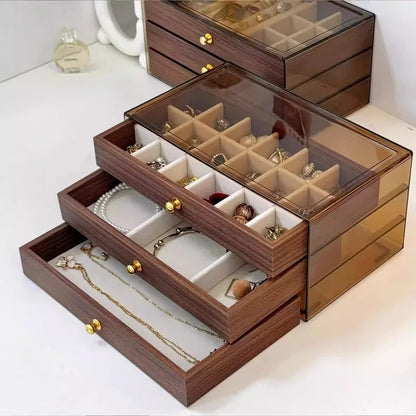 Walnut Multi-Functional Jewelry Storage Box