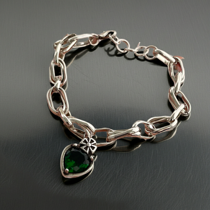 Heart Shape 925 Sterling Silver Bracelet