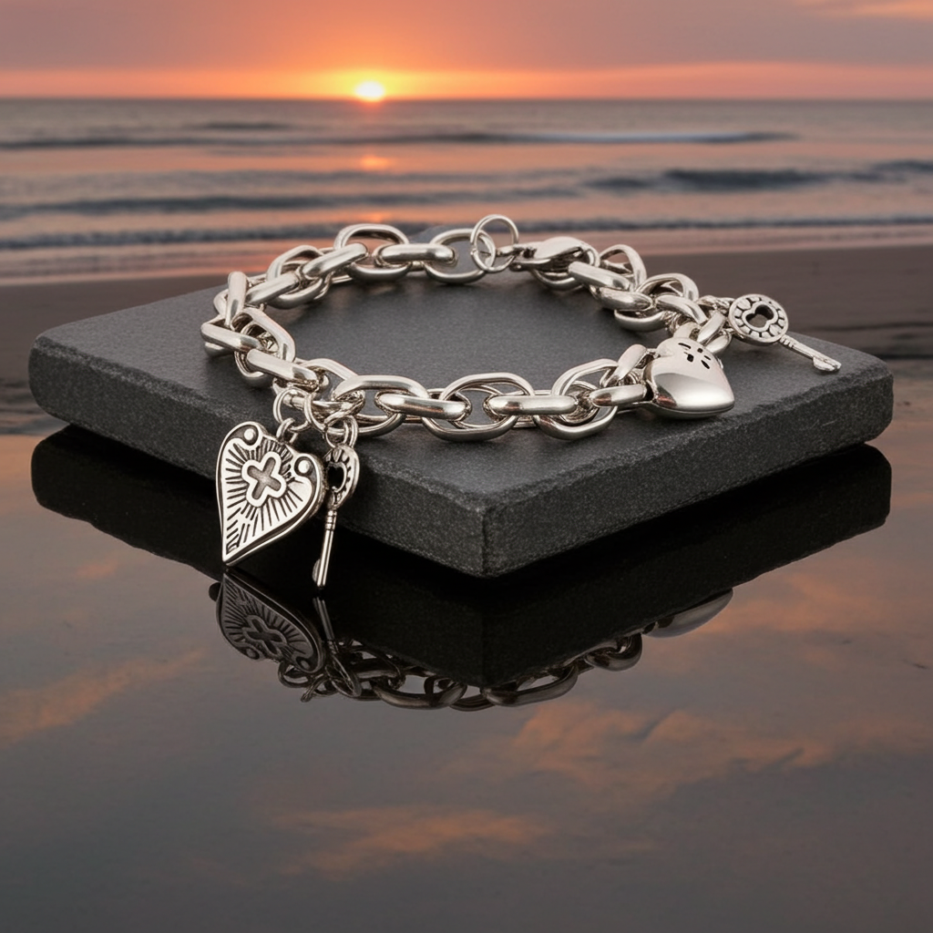 925 Sterling Silver Bracelet with Charms