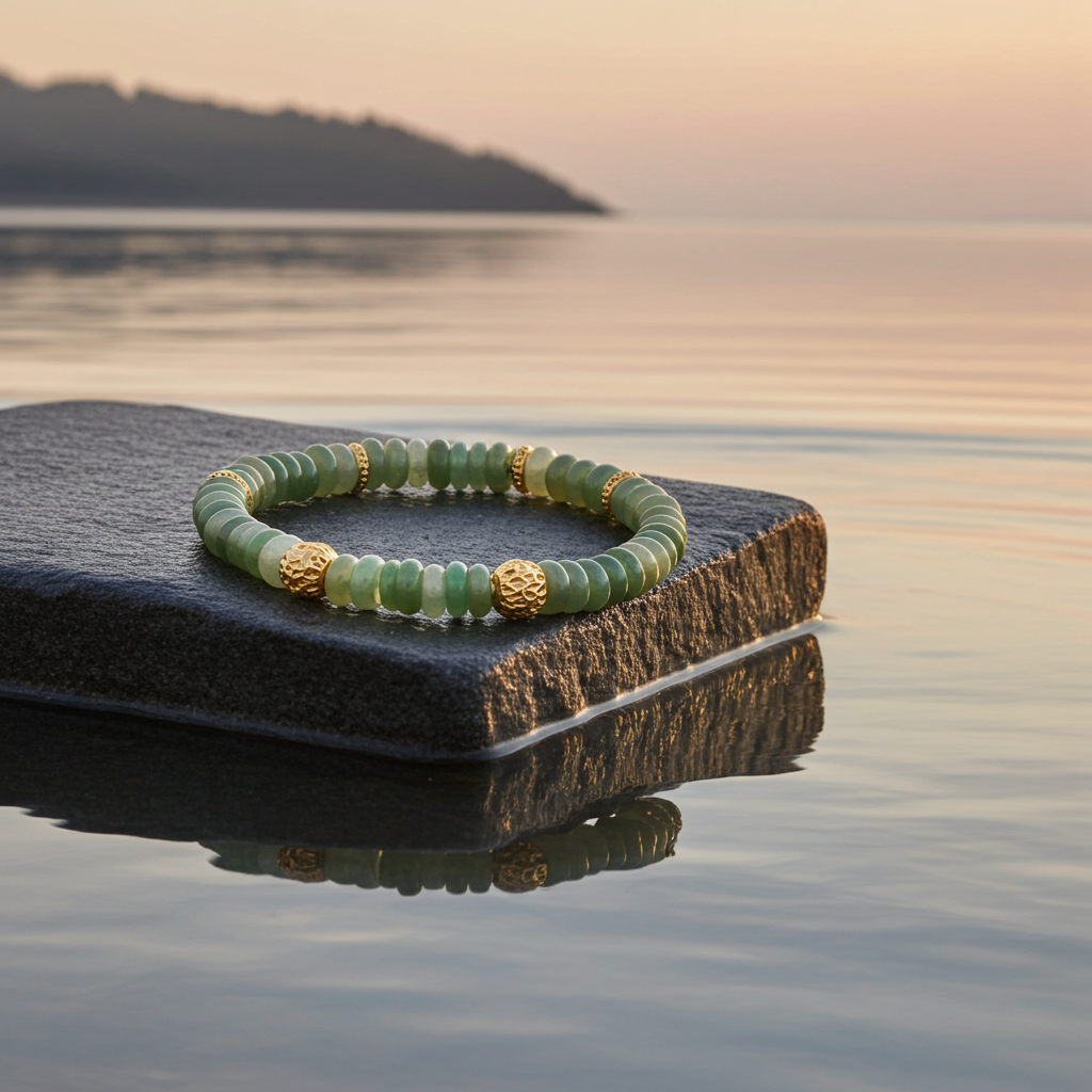 Natural Dongling Jade Abacus Beads Bracelet