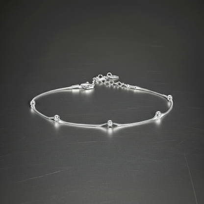 925 Sterling Silver Bead Anklet
