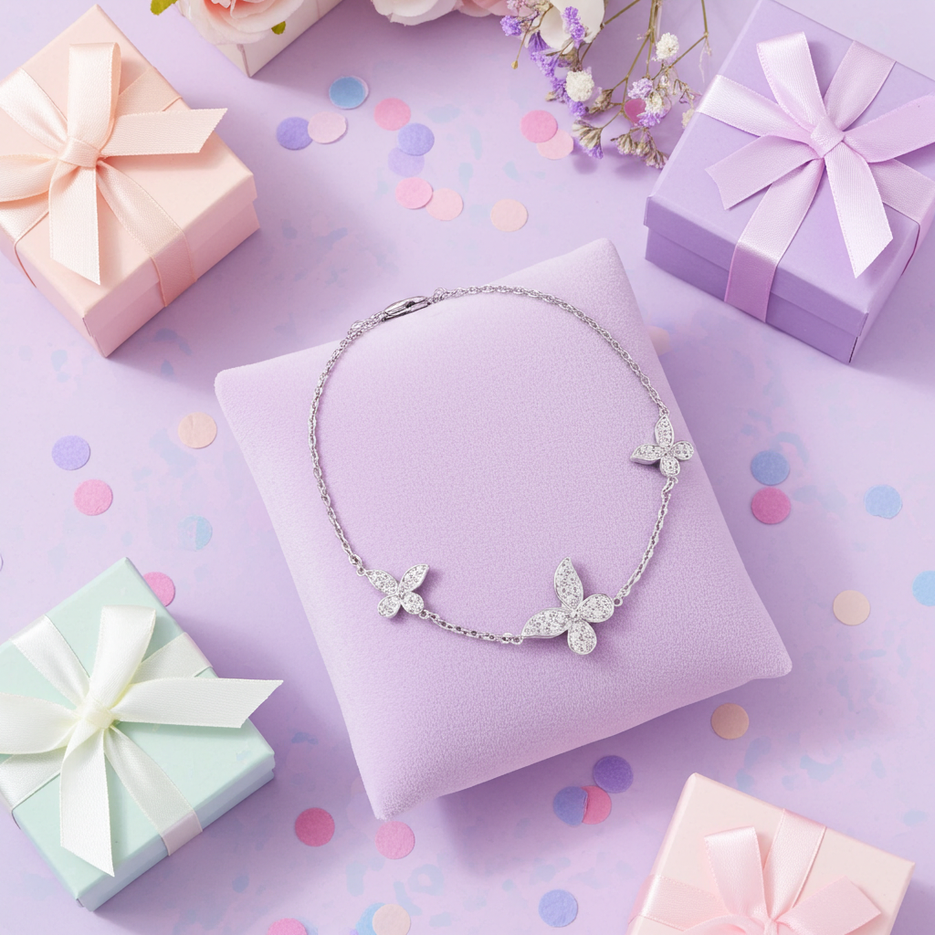 S925 Butterfly Anklet