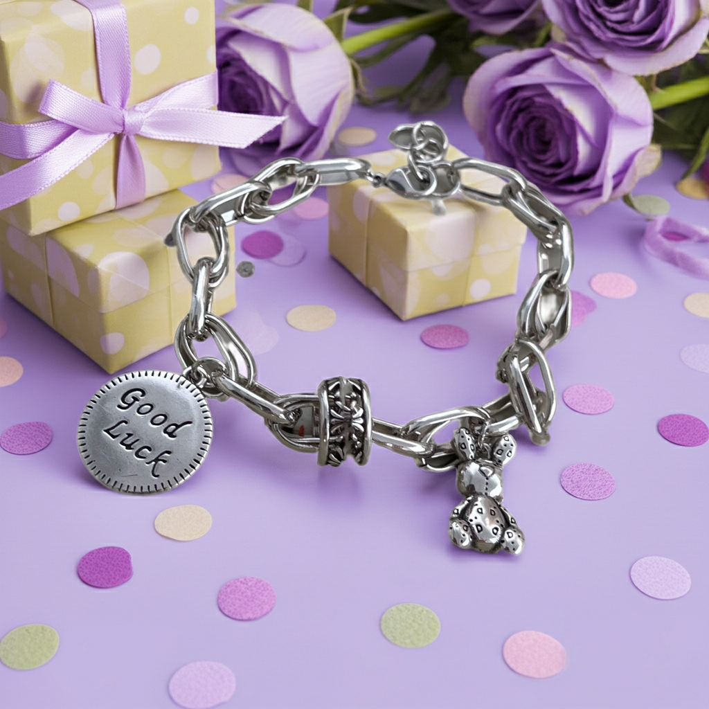 925 Sterling Silver Bracelets with Rabbit Charm