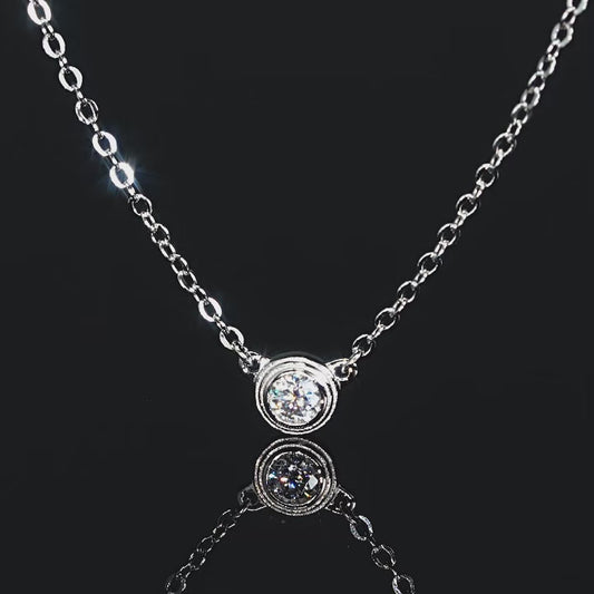 Single stone Moissanite Pendant Necklace