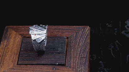 S925 Unique Poker Ring